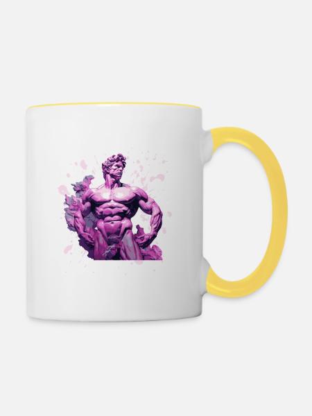 Bodybuilding Gym - Tasse zweifarbig - Weiß/Gelb