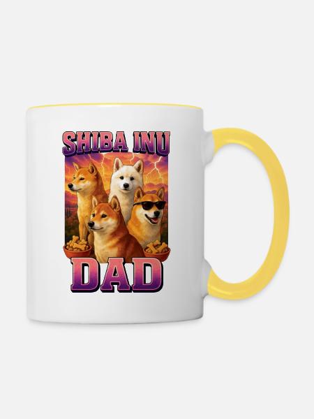 Shiba Inu - Tasse zweifarbig - Weiß/Gelb