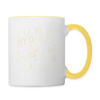 Ich werde in meinem Büro sein - Tasse zweifarbig - Weiß/Gelb - Rechts