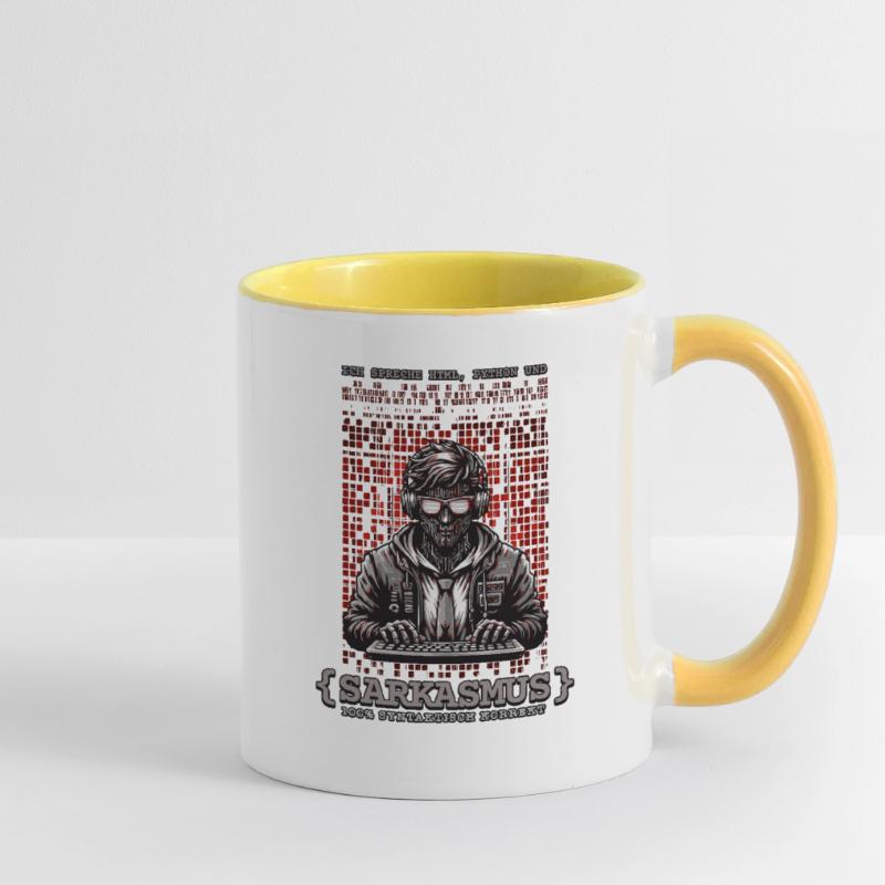 Je parle HTML, Python et sarcasme Mug contrasté
