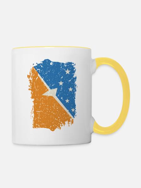 Feuerland - Tasse zweifarbig - Weiß/Gelb