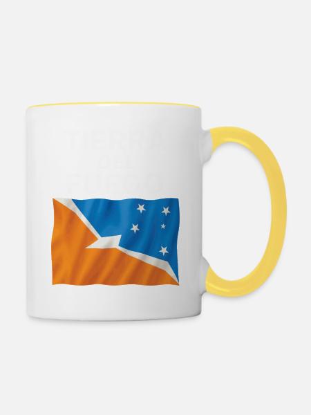 Feuerland - Tasse zweifarbig - Weiß/Gelb