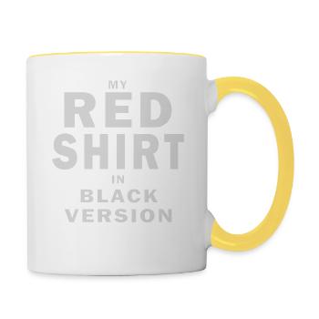MY RED SHIRT IN BLACK VERSION - Tasse zweifarbig - Weiß/Gelb - Rechts