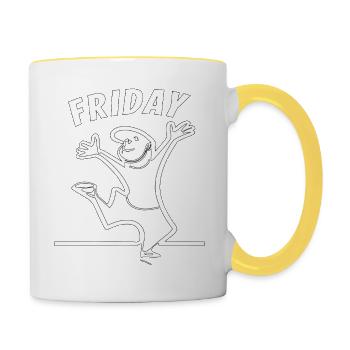 FRIDAY - Contrasting Mug - white/yellow - Right