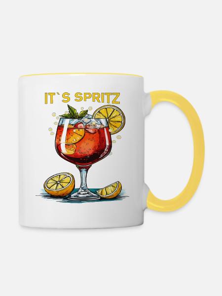 GETRÄNK IT`S SPRITZ - Tasse zweifarbig - Weiß/Gelb