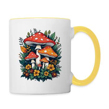 Fly agaric - Contrasting Mug - white/yellow - Right