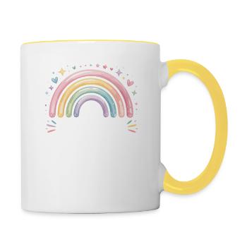 Tschüss Kindergarten Einschulung 2025 Mädchen - Tasse zweifarbig - Weiß/Gelb - Rechts