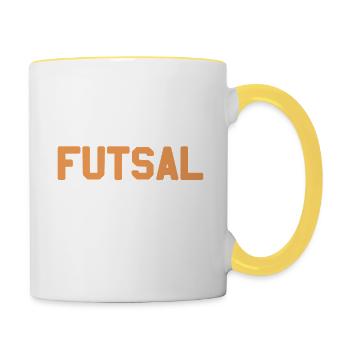 The Day I Stop Playing Futsal I Stop Breathing - Tasse zweifarbig - Weiß/Gelb - Rechts
