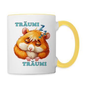 HAMSTER SLEEP DREAMY DREAMY - Contrasting Mug - white/yellow - Right