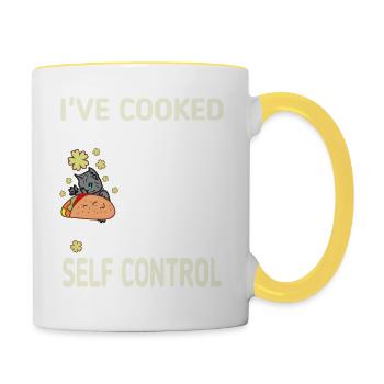 ich habe für Leute gekocht zitat funny - Tasse zweifarbig - Weiß/Gelb - Rechts