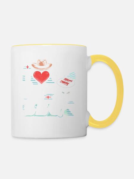 Ich liebe Jesus und BBQ - Tasse zweifarbig - Weiß/Gelb
