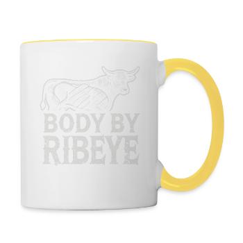 Körper von Ribeye - Tasse zweifarbig - Weiß/Gelb - Rechts