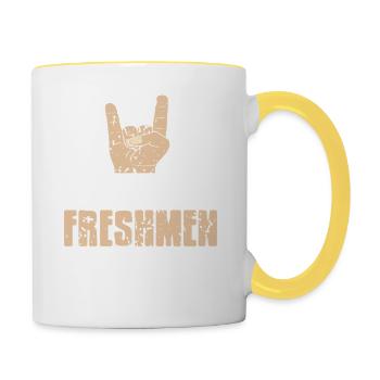 Déclaration de la main de l’étudiant de première année - Mug contrasté - blanc/jaune - Droite