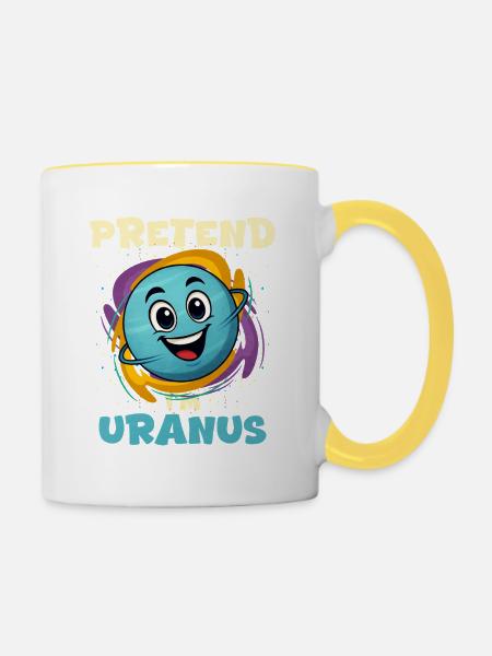 Uranus - Tasse zweifarbig - Weiß/Gelb