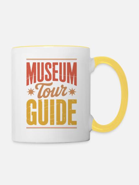 Museum - Tasse zweifarbig - Weiß/Gelb