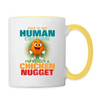 Chicken Nugget - Tasse zweifarbig - Weiß/Gelb - Rechts