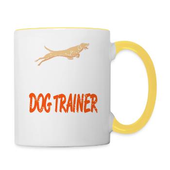 Do Not Disturb Funny Dog Trainer Saying - Contrasting Mug - white/yellow - Right