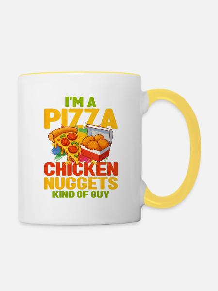 Chicken Nugget - Tasse zweifarbig - Weiß/Gelb