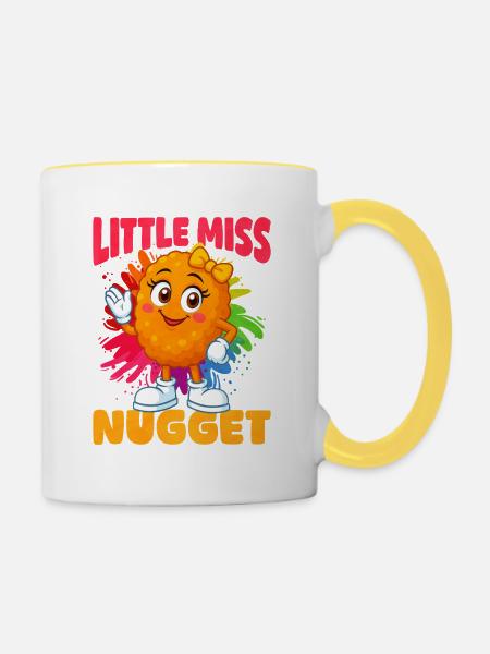 Chicken Nugget - Tasse zweifarbig - Weiß/Gelb