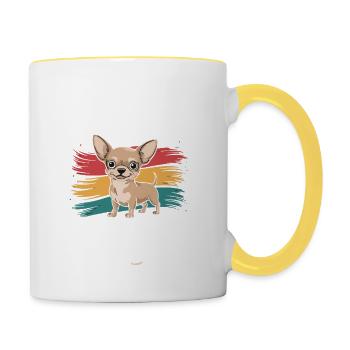 Chihuahua Mama, Legendary Snack Dealer - Contrasting Mug - white/yellow - Right