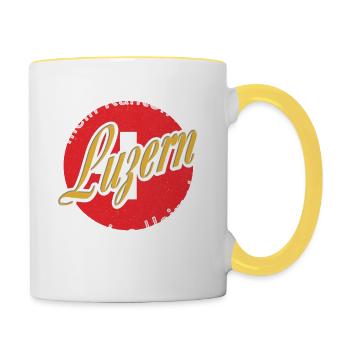 Cadeau My Home Lucerne - Mug contrasté - blanc/jaune - Droite