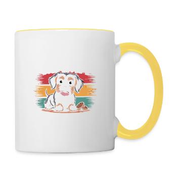 Malteser Mama, Legendary Snack Dealer - Contrasting Mug - white/yellow - Right