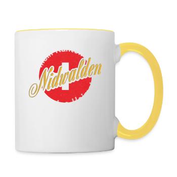 Mon cadeau pour la maison à Nidwald - Mug contrasté - blanc/jaune - Droite