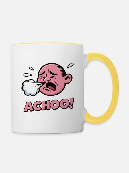 NIESEN - Tasse zweifarbig - Weiß/Gelb