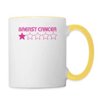 Brustkrebs Bewertung - Tasse zweifarbig - Weiß/Gelb - Rechts