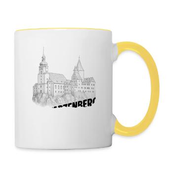 Schwarzenberg im Erzgebirge - Tasse zweifarbig - Weiß/Gelb - Rechts