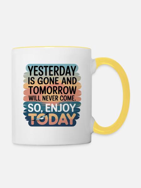WEG UND MORGEN - Tasse zweifarbig - Weiß/Gelb
