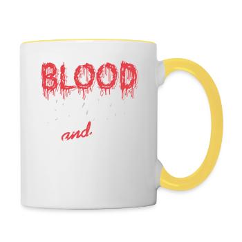 Blood Sweat and Gear Hardcore Cycling Grind - Tasse zweifarbig - Weiß/Gelb - Rechts