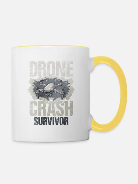 Drone - Tasse zweifarbig - Weiß/Gelb