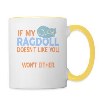 Si mon ragdoll ne t’aime pas, je ne t’aimerai pas non plus - Mug contrasté - blanc/jaune - Droite