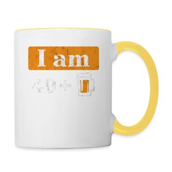 I'm 49 plus beer 50th birthday - Contrasting Mug - white/yellow - Right