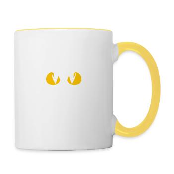 Don't Underestimate The Power Of A Midnight Feline - Tasse zweifarbig - Weiß/Gelb - Rechts