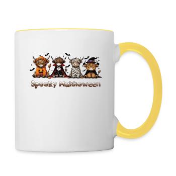 Spooky Moo Vaches d’Halloween - Mug contrasté - blanc/jaune - Droite