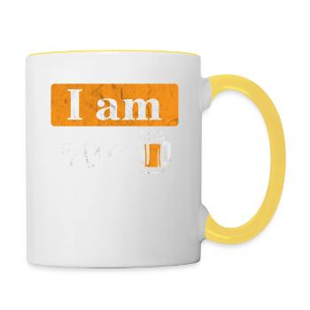 J’ai 59 ans et je fête mes 60 ans - Mug contrasté - blanc/jaune - Droite