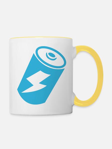 batterie - Tasse zweifarbig - Weiß/Gelb
