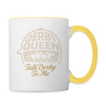 Derby Queen Talk Derby To Me Reitsport - Tasse zweifarbig - Weiß/Gelb - Rechts