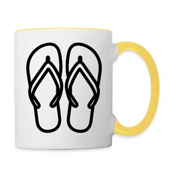 Flip-Flops - Tasse zweifarbig - Weiß/Gelb - Rechts