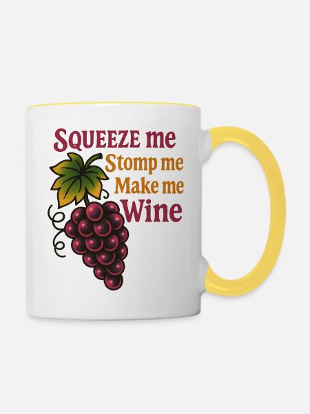 Winzer-Humor - Tasse zweifarbig - Weiß/Gelb