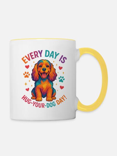 Cocker Spaniel - Tasse zweifarbig - Weiß/Gelb