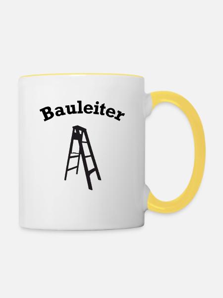 Bauleiter Baustellenleiter - Tasse zweifarbig - Weiß/Gelb