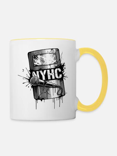 NYHC Graffiti Kunst Design - Tasse zweifarbig - Weiß/Gelb