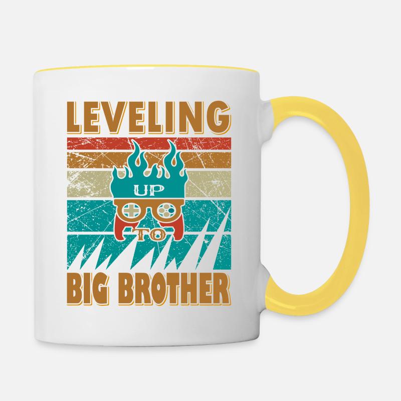 Conception Bruder inspirée du jeu vidéo - Mug contrasté - blanc/jaune