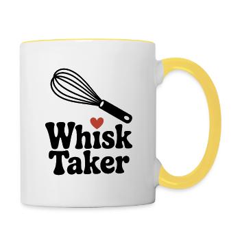 Schneebesen Taker - Tasse zweifarbig - Weiß/Gelb - Rechts