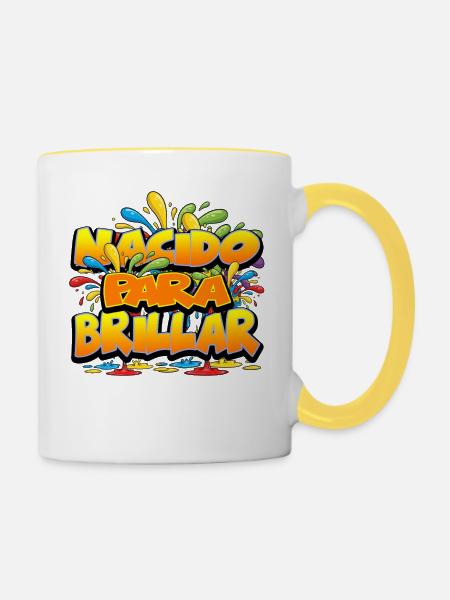 Nacído para Brillar Bright Colour - Tasse zweifarbig - Weiß/Gelb