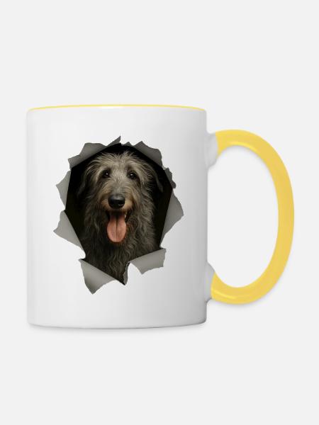 Scottish Deerhound - Tasse zweifarbig - Weiß/Gelb