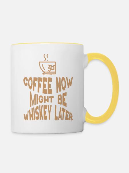 Whiskey Spruch Whiskeytrinker Whiskeyliebhaber - Tasse zweifarbig - Weiß/Gelb